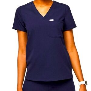 Figs Catarina scrub top size small navy blue